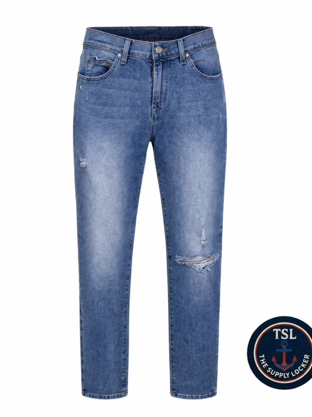 Hudson Jeans Men's Slim Straight Distressed Blue Denim